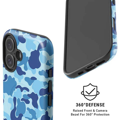 Light Blue Street Camo iPhone 16 Plus Magsafe Impact Case