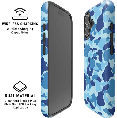 Light Blue Street Camo iPhone 16 Plus Magsafe Impact Case