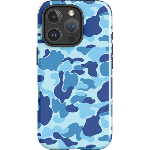 Light Blue Street Camo iPhone 16 Pro Impact Case