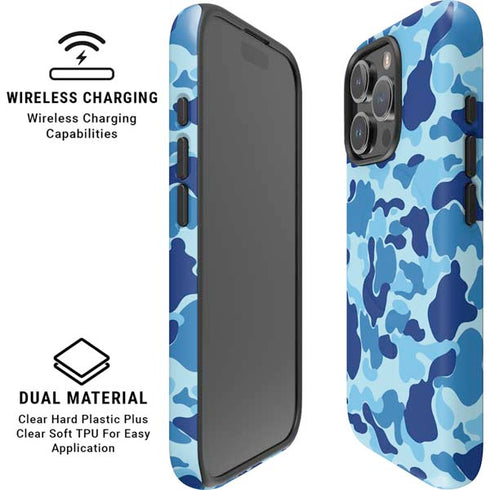 Light Blue Street Camo iPhone 16 Pro Magsafe Impact Case