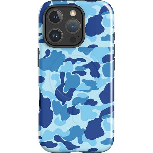Light Blue Street Camo iPhone 16 Pro Max Magsafe Impact Case