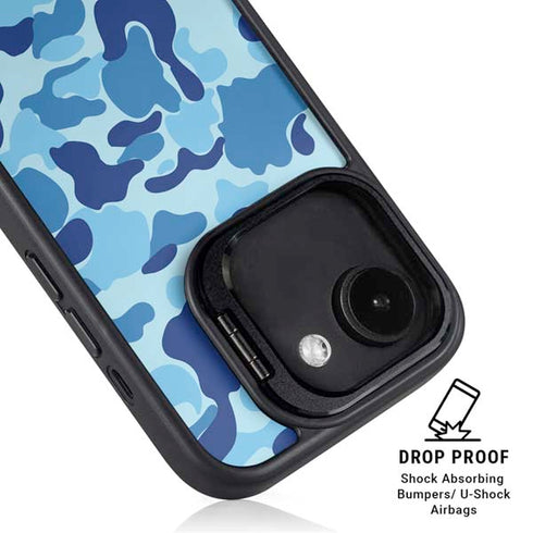Light Blue Street Camo iPhone 16e Kickstand Case