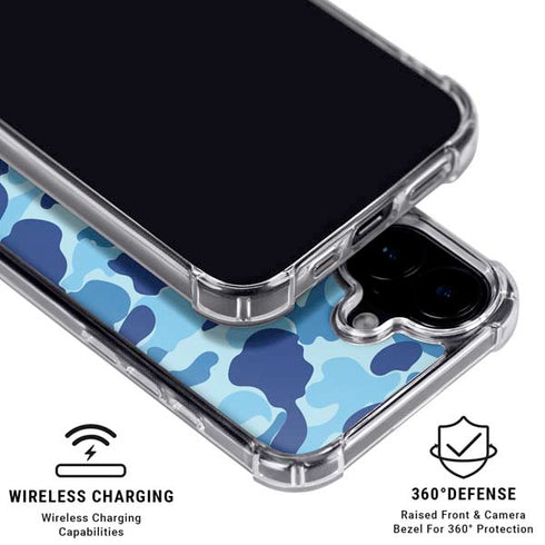 Light Blue Street Camo iPhone 17 Clear Case