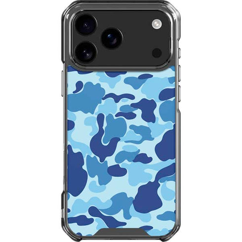 Light Blue Street Camo iPhone 18 Pro Max Clear Case