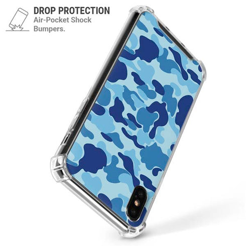 Light Blue Street Camo iPhone X/XS Clear Case