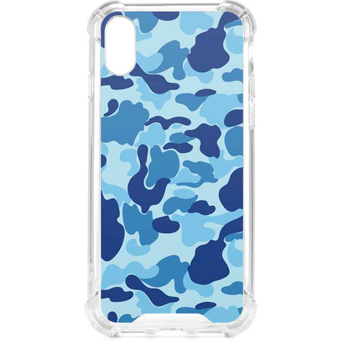 Light Blue Street Camo iPhone XS Clear Case