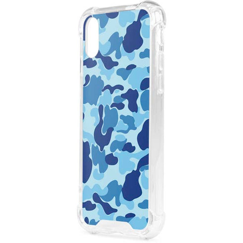 Light Blue Street Camo iPhone XS Clear Case