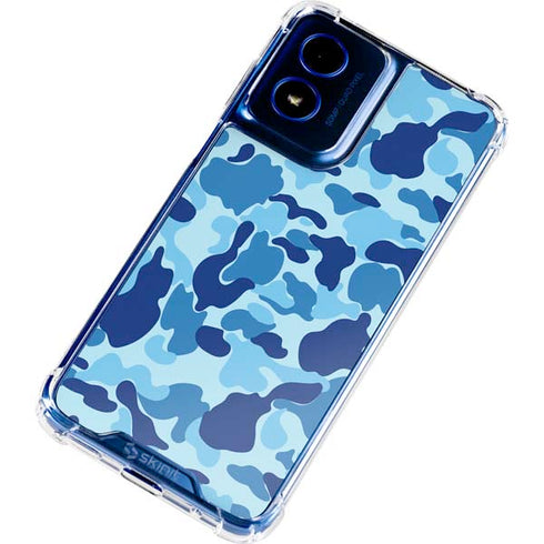 Light Blue Street Camo Moto G 5G (2024) Clear Case