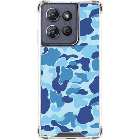 Light Blue Street Camo Moto G Power 5G (2025) Clear Case