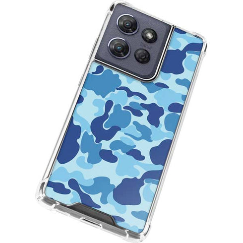 Light Blue Street Camo Moto G Power 5G (2025) Clear Case