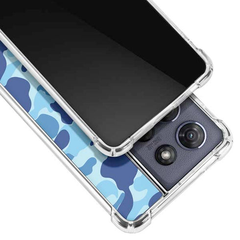 Light Blue Street Camo Moto G Power 5G (2025) Clear Case