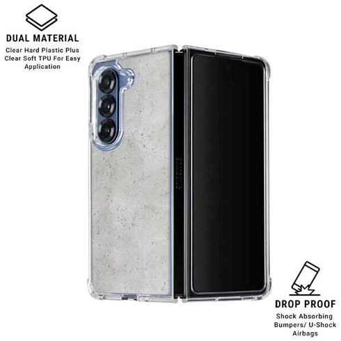 Light Grey Concrete Galaxy Z Fold7 Clear Case