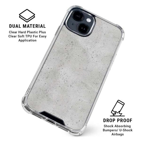 Light Grey Concrete iPhone 15 Clear Case
