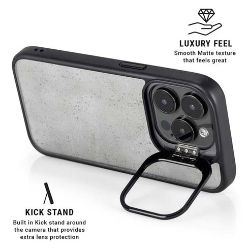 Light Grey Concrete iPhone 16 Pro Kickstand Case