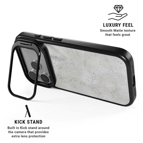Light Grey Concrete iPhone 17 Pro Kickstand Case