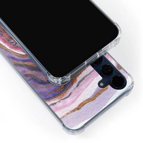 Lilac Watercolor Geode Galaxy A35 5G Clear Case