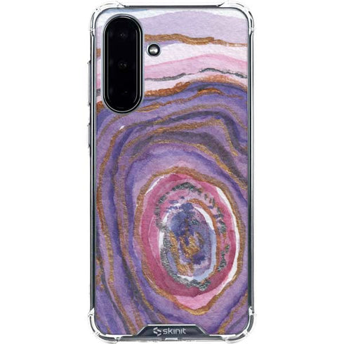 Lilac Watercolor Geode Galaxy A36 5G Clear Case