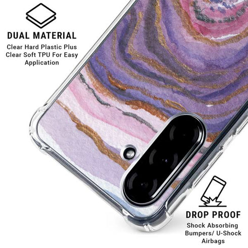 Lilac Watercolor Geode Galaxy A36 5G Clear Case