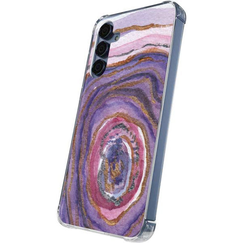 Lilac Watercolor Geode Galaxy A55 5G Clear Case