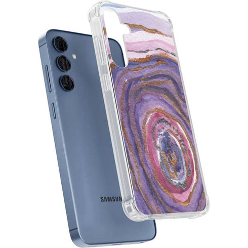 Lilac Watercolor Geode Galaxy A55 5G Clear Case