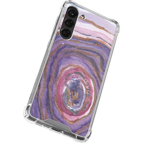 Lilac Watercolor Geode Galaxy S24 FE Clear Case