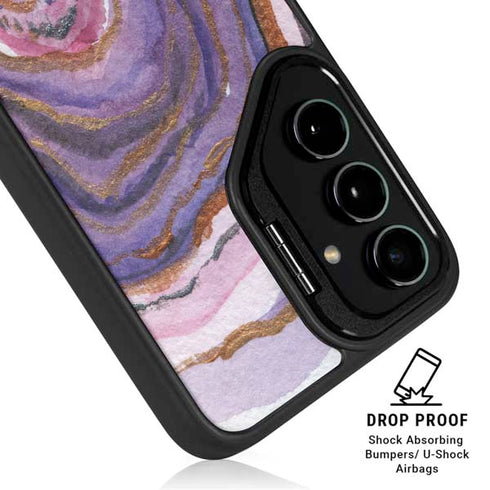 Lilac Watercolor Geode Galaxy S24 Kickstand Case