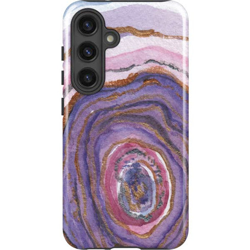 Lilac Watercolor Geode Galaxy S25 Plus Impact Case