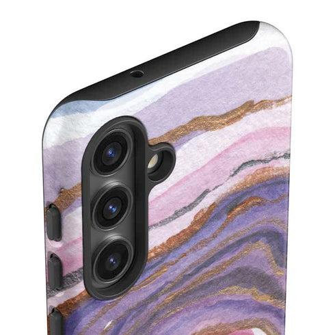 Lilac Watercolor Geode Galaxy S25 Plus Impact Case