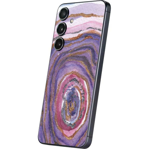 Lilac Watercolor Geode Galaxy S25 Skin