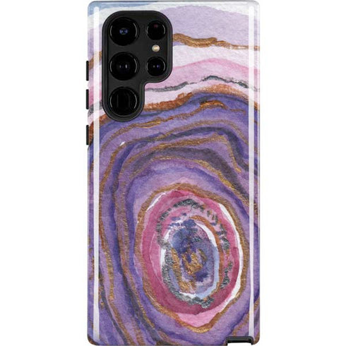 Lilac Watercolor Geode Galaxy S25 Ultra Impact Case