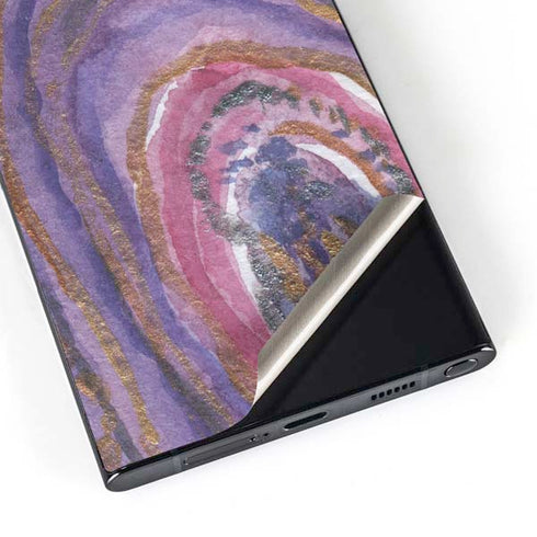 Lilac Watercolor Geode Galaxy S24 Ultra Skin