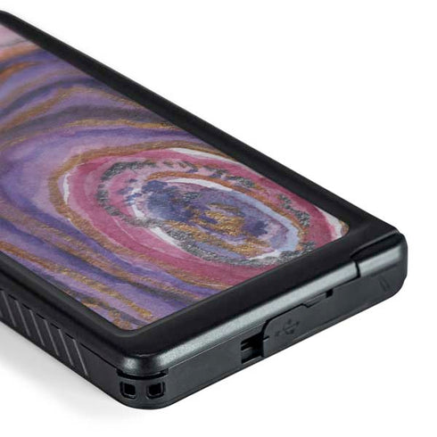 Lilac Watercolor Geode Galaxy S24 Ultra Waterproof Case