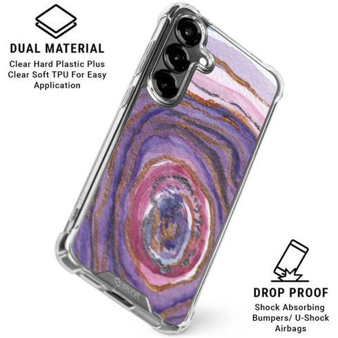 Lilac Watercolor Geode Galaxy S26 Clear Case