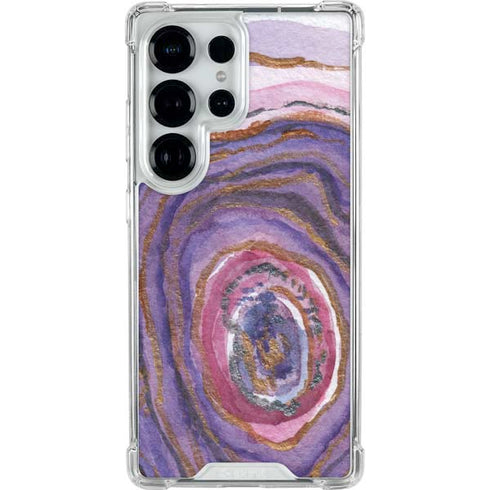 Lilac Watercolor Geode Galaxy S26 Ultra Clear Case