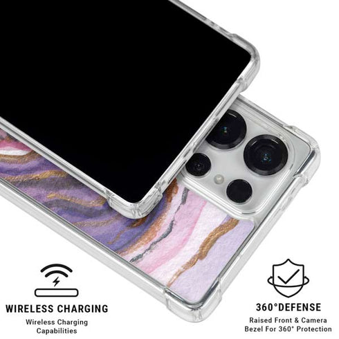 Lilac Watercolor Geode Galaxy S26 Ultra Clear Case