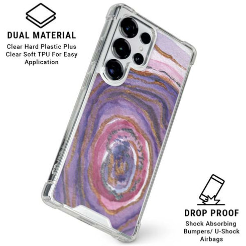 Lilac Watercolor Geode Galaxy S26 Ultra Clear Case