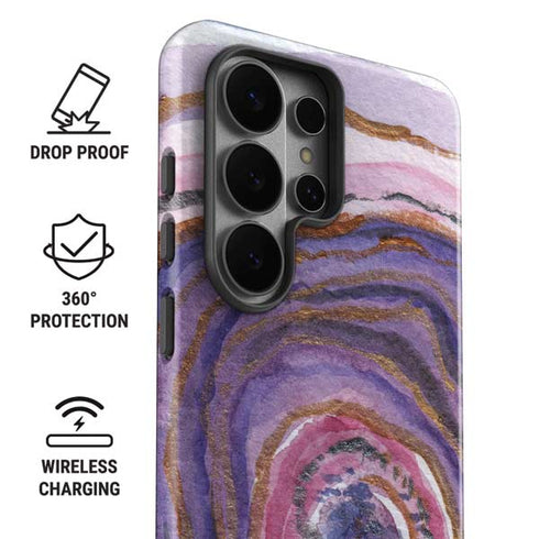 Lilac Watercolor Geode Galaxy S26 Ultra Impact Case