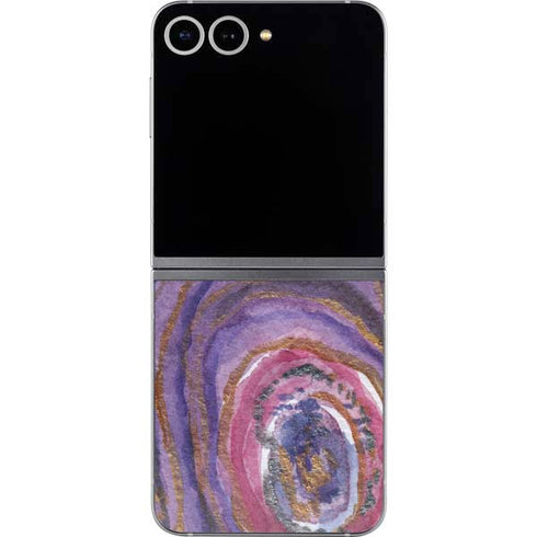 Lilac Watercolor Geode Galaxy Z Flip6 Skin