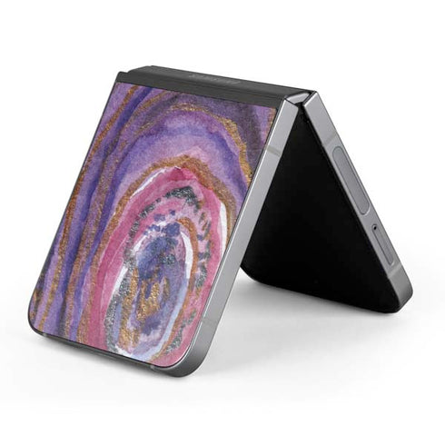 Lilac Watercolor Geode Galaxy Z Flip6 Skin