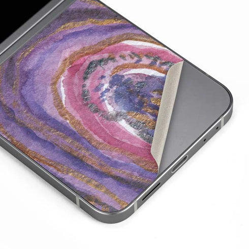Lilac Watercolor Geode Galaxy Z Flip6 Skin
