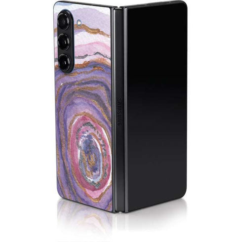 Lilac Watercolor Geode Galaxy Z Fold5 5G Skin