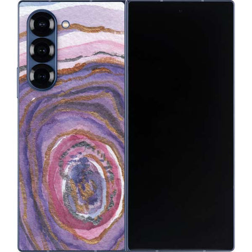 Lilac Watercolor Geode Galaxy Z Fold6 Skin
