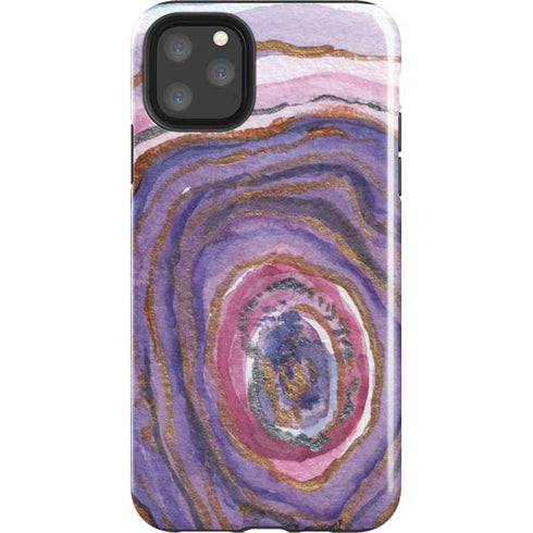 Lilac Watercolor Geode iPhone Cases