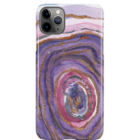 Lilac Watercolor Geode iPhone Cases