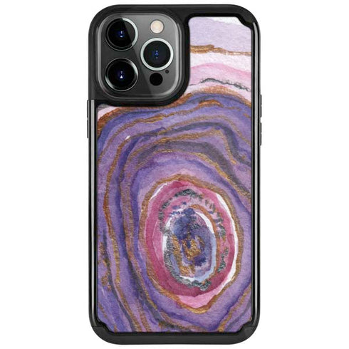 Lilac Watercolor Geode iPhone Cases
