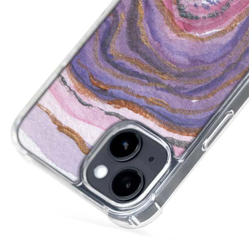 Lilac Watercolor Geode iPhone 14 MagSafe Case