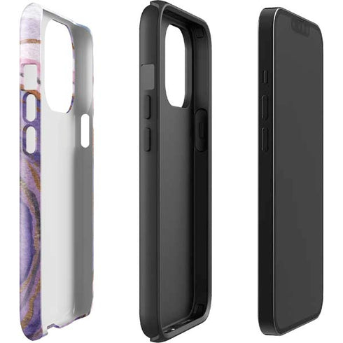 Lilac Watercolor Geode iPhone 15 Pro Impact Case