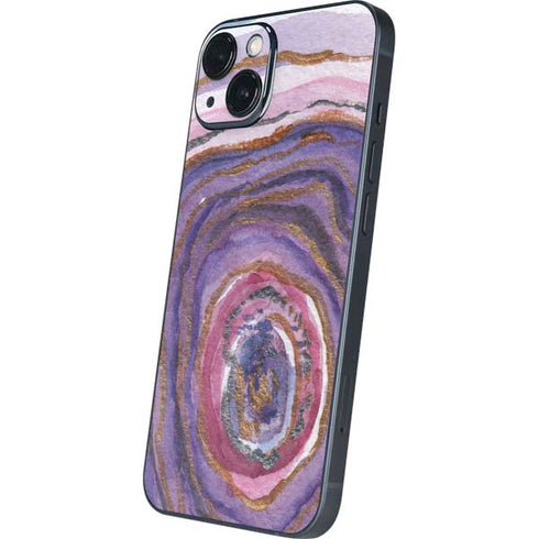 Lilac Watercolor Geode iPhone 15 Skin