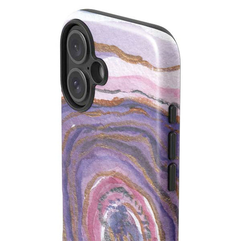 Lilac Watercolor Geode iPhone 16 Plus Impact Case