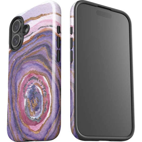 Lilac Watercolor Geode iPhone 16 Plus Impact Case